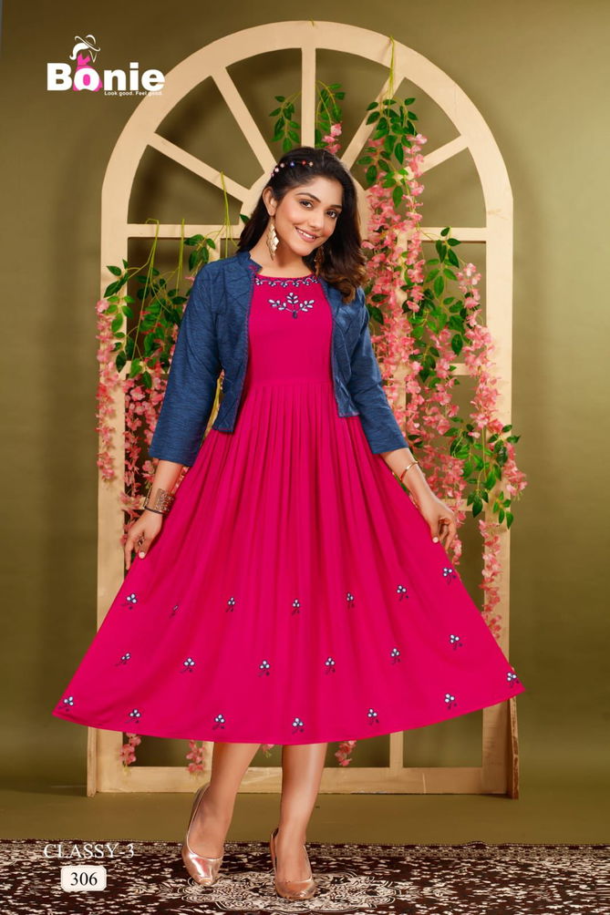 Bonie Classy 3 Wholesale Party Wear Kurtis Catalog